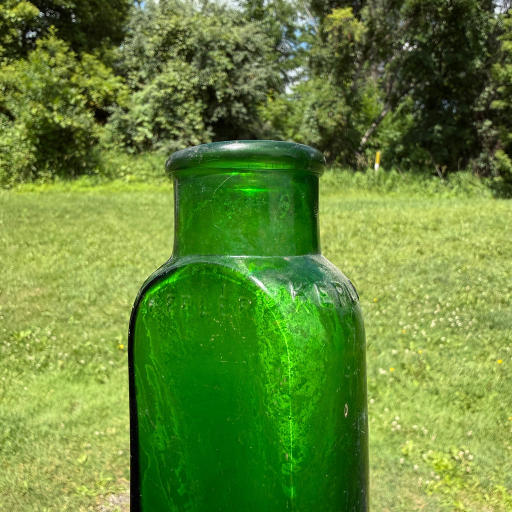 Kepler Green Glass Bottle Marked B W&C London Food Jar 1900s or 1800s