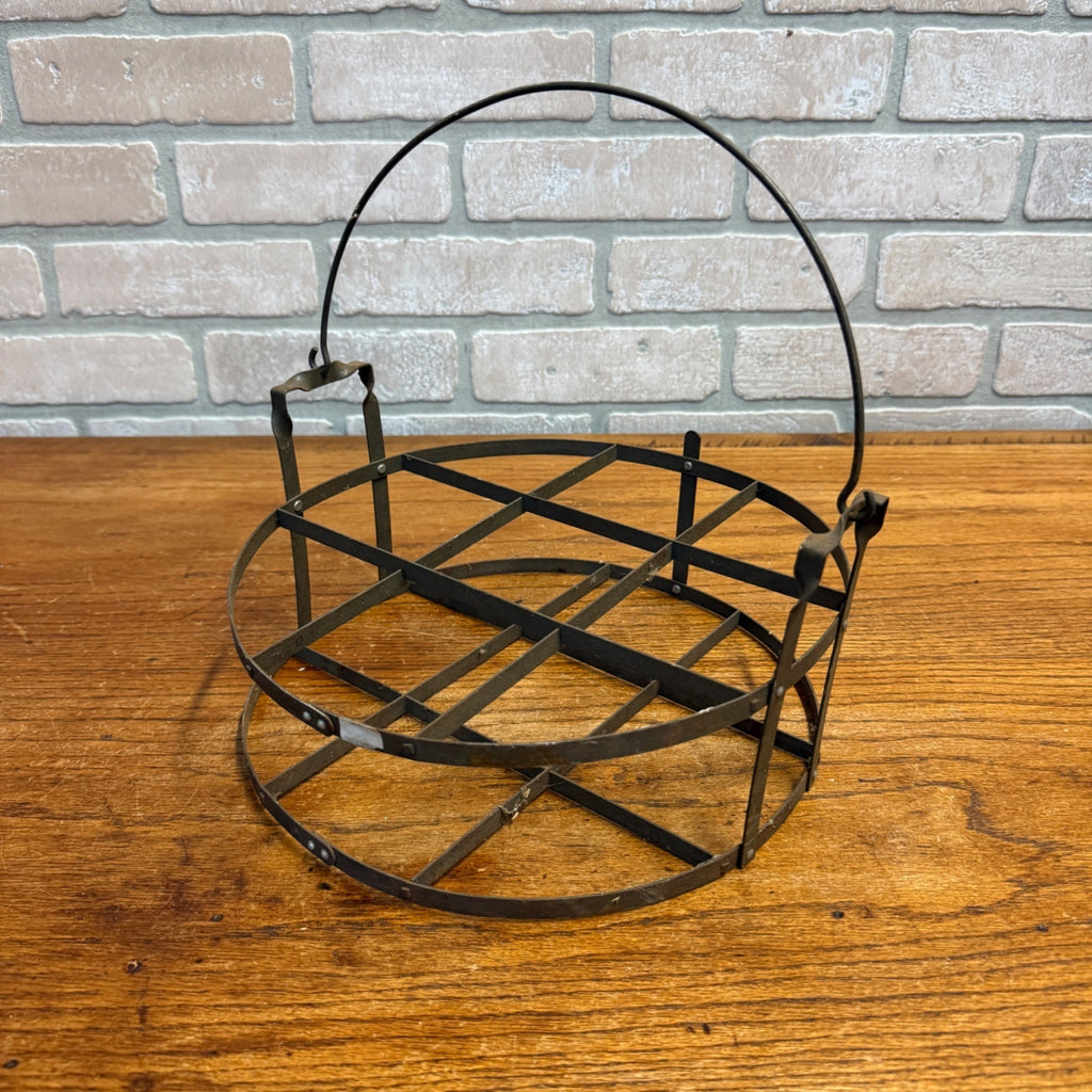 Antique Primitive Wire Pie Carrier Basket Cake Carrier Farmhouse Kitchen Decor