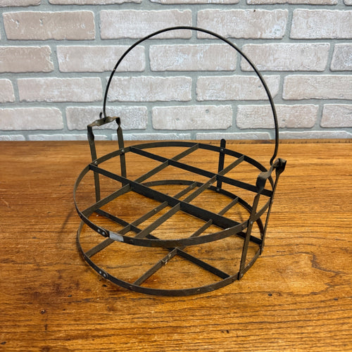 Antique Primitive Wire Pie Carrier Basket Cake Carrier Farmhouse Kitchen Decor
