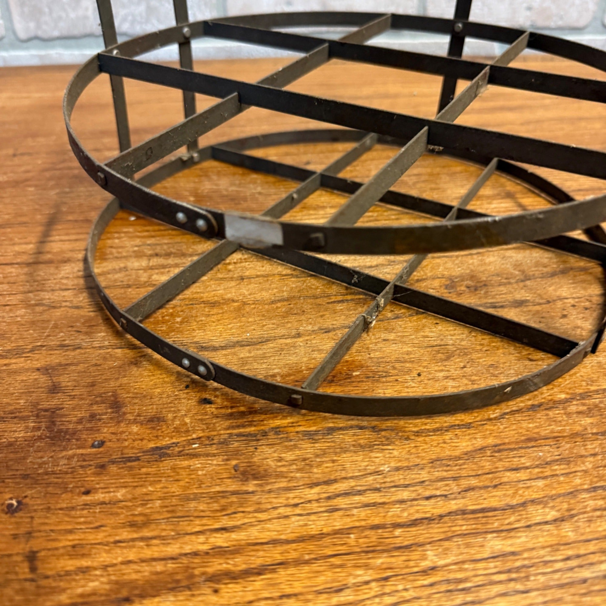 Antique Primitive Wire Pie Carrier Basket Cake Carrier Farmhouse Kitchen Decor