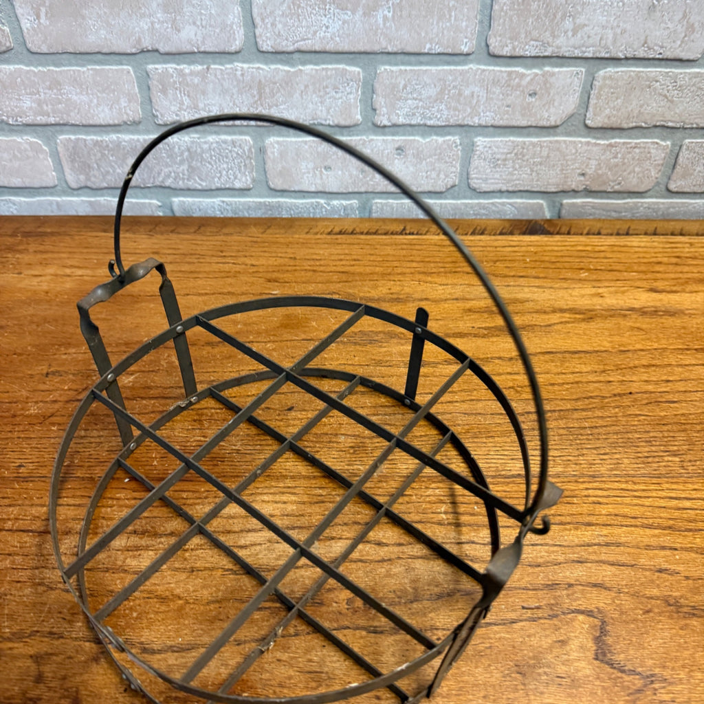 Antique Primitive Wire Pie Carrier Basket Cake Carrier Farmhouse Kitchen Decor