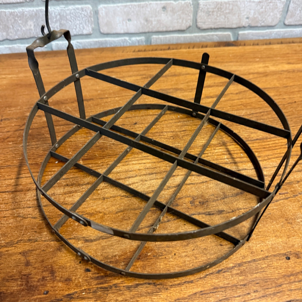 Antique Primitive Wire Pie Carrier Basket Cake Carrier Farmhouse Kitchen Decor