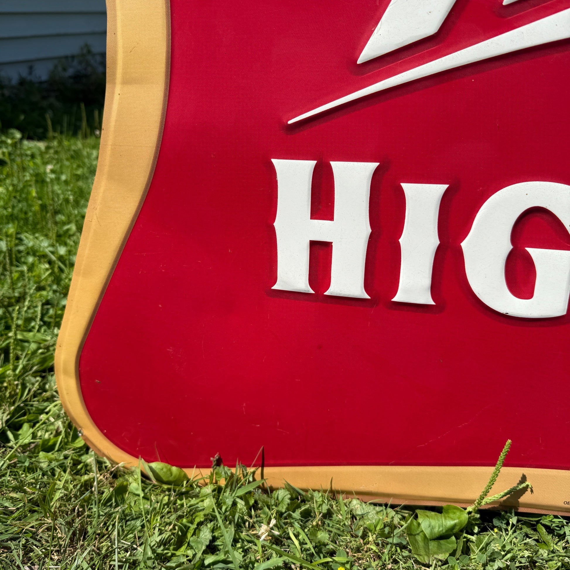 Large Miller High Life Beer Sign Metal Tin 2001