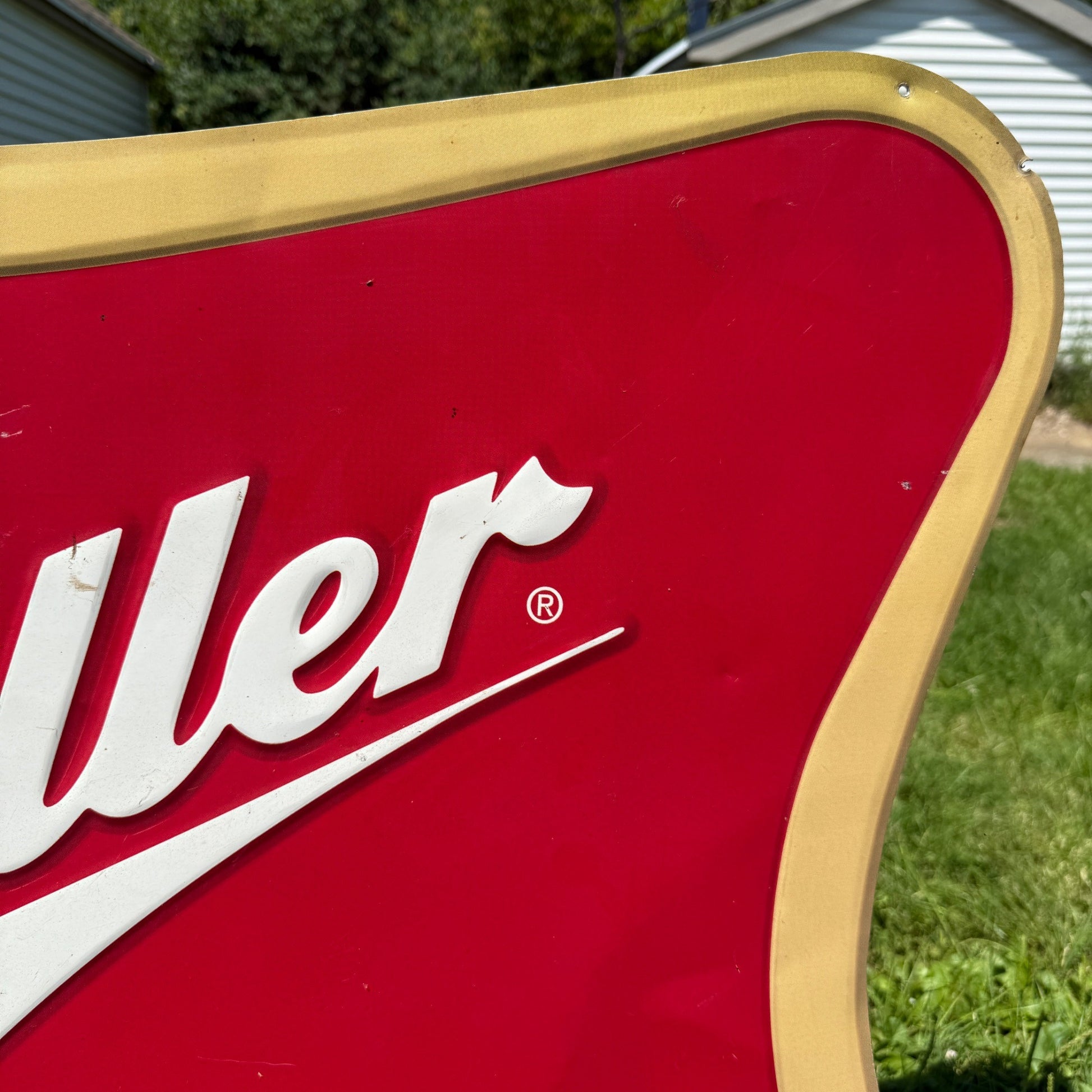 Large Miller High Life Beer Sign Metal Tin 2001