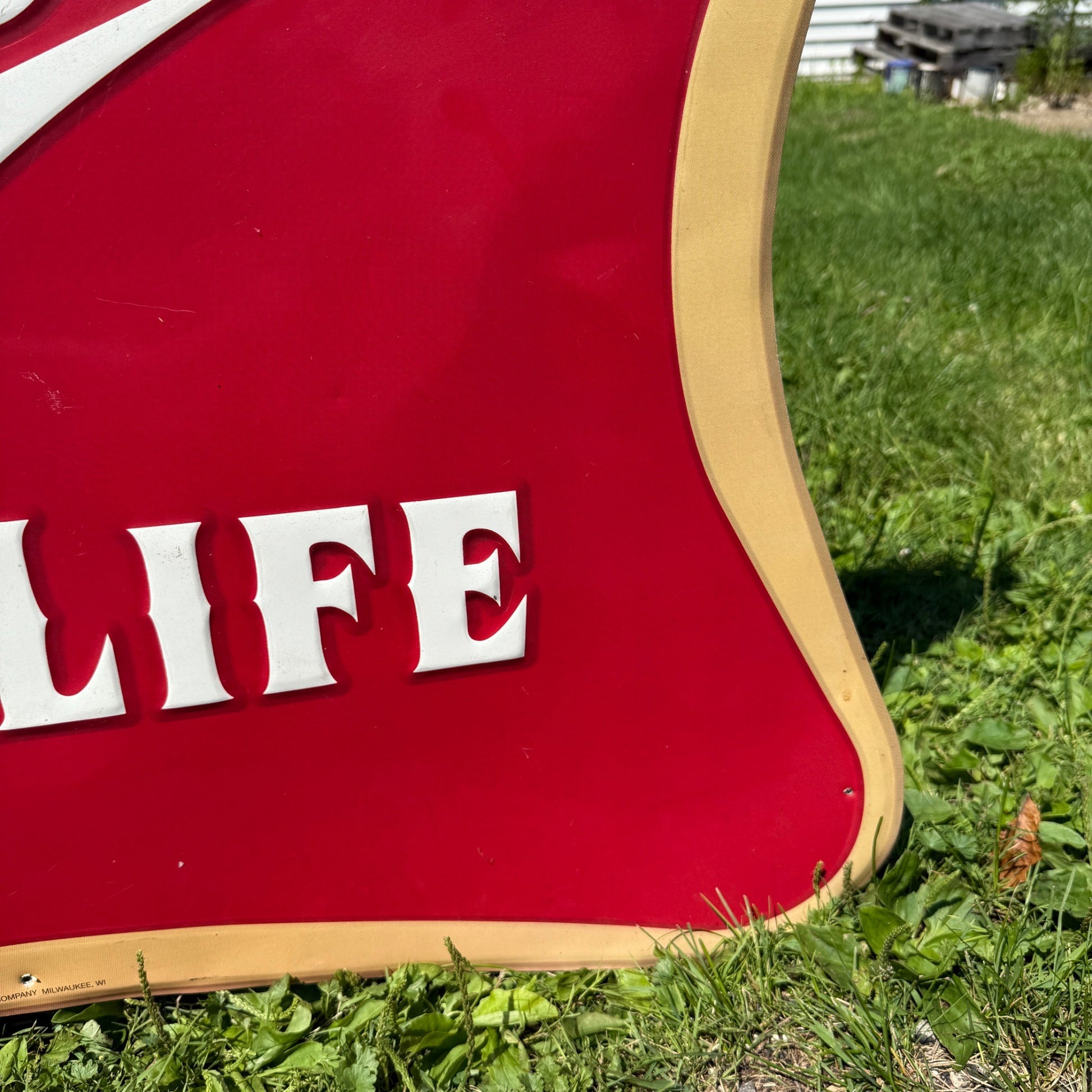 Large Miller High Life Beer Sign Metal Tin 2001