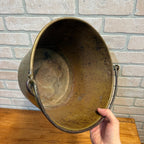 1880s Waterbury Brass Company Brass Bucket Pail Rat Tail Handle 1851