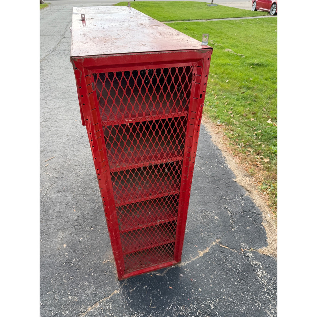 Vintage Red School Gym Locker Cubbies Garage Cabinet Storage