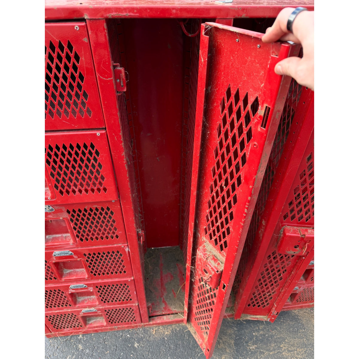Vintage Red School Gym Locker Cubbies Garage Cabinet Storage