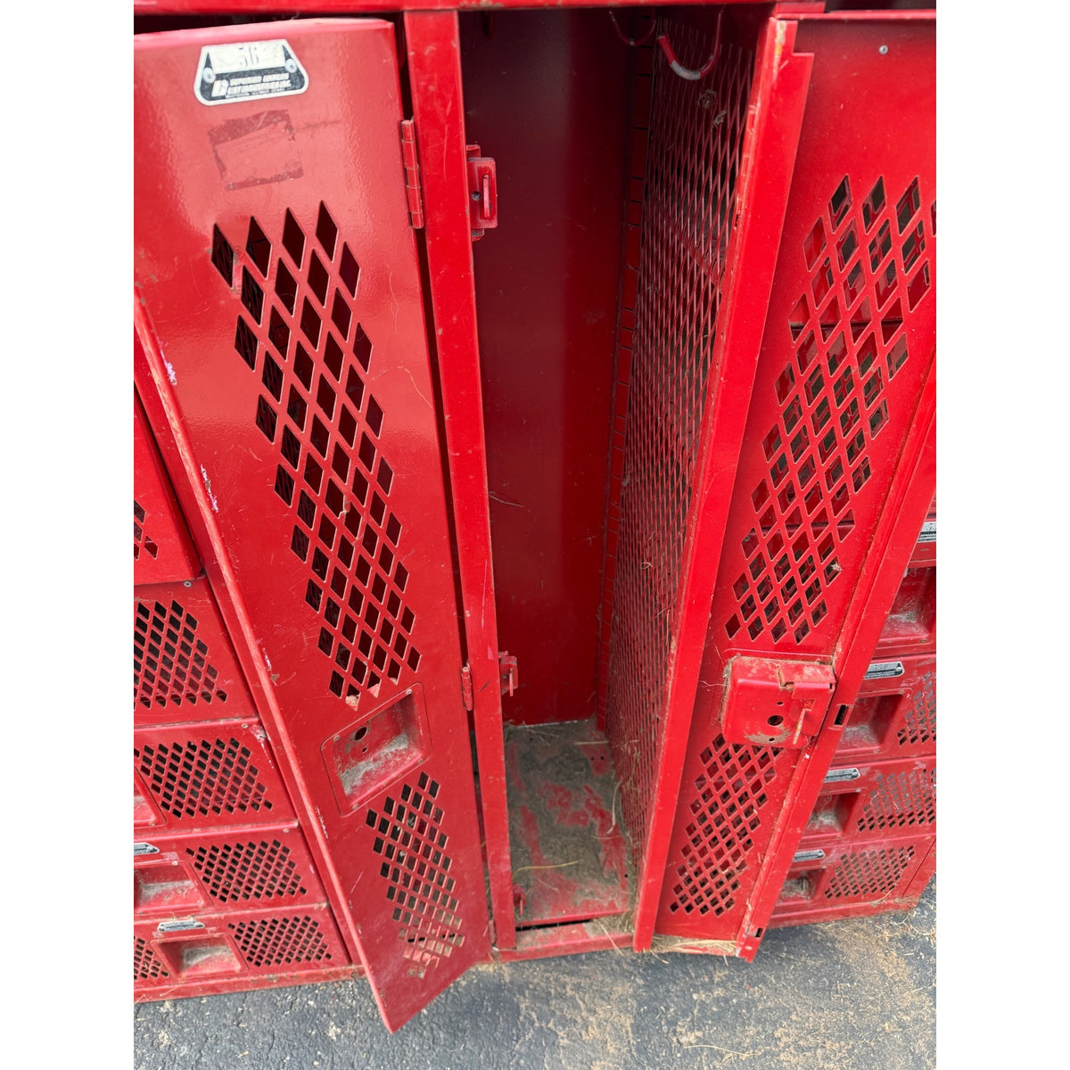 Vintage Red School Gym Locker Cubbies Garage Cabinet Storage