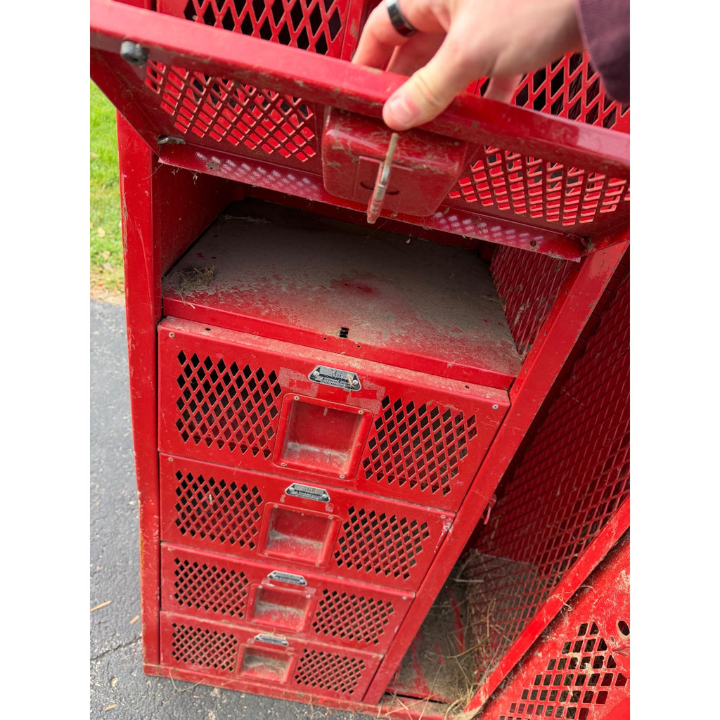 Vintage Red School Gym Locker Cubbies Garage Cabinet Storage