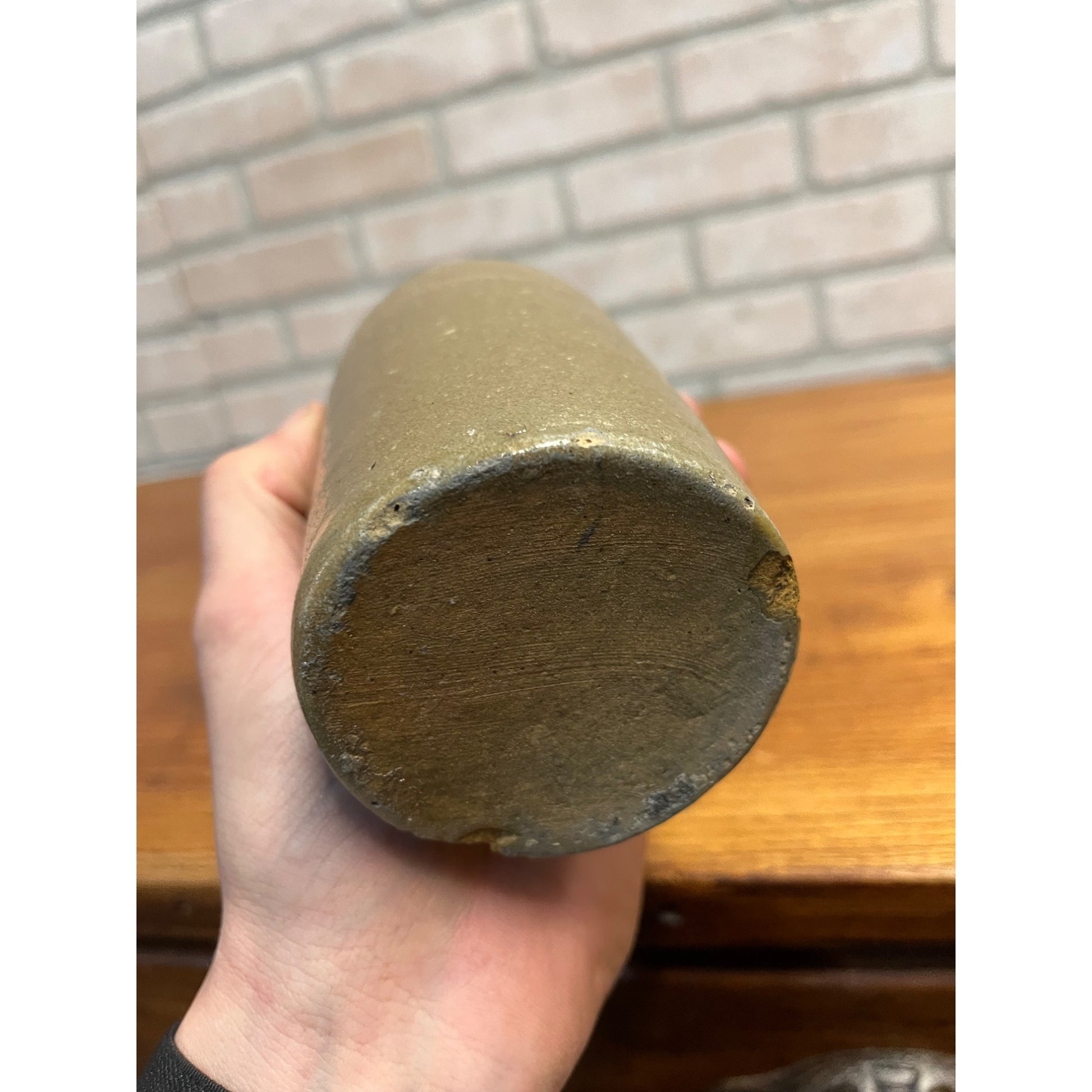 Antique Early  L. Liebscher Milwaukee Wis. Clay Stoneware Beige Beer Bottle