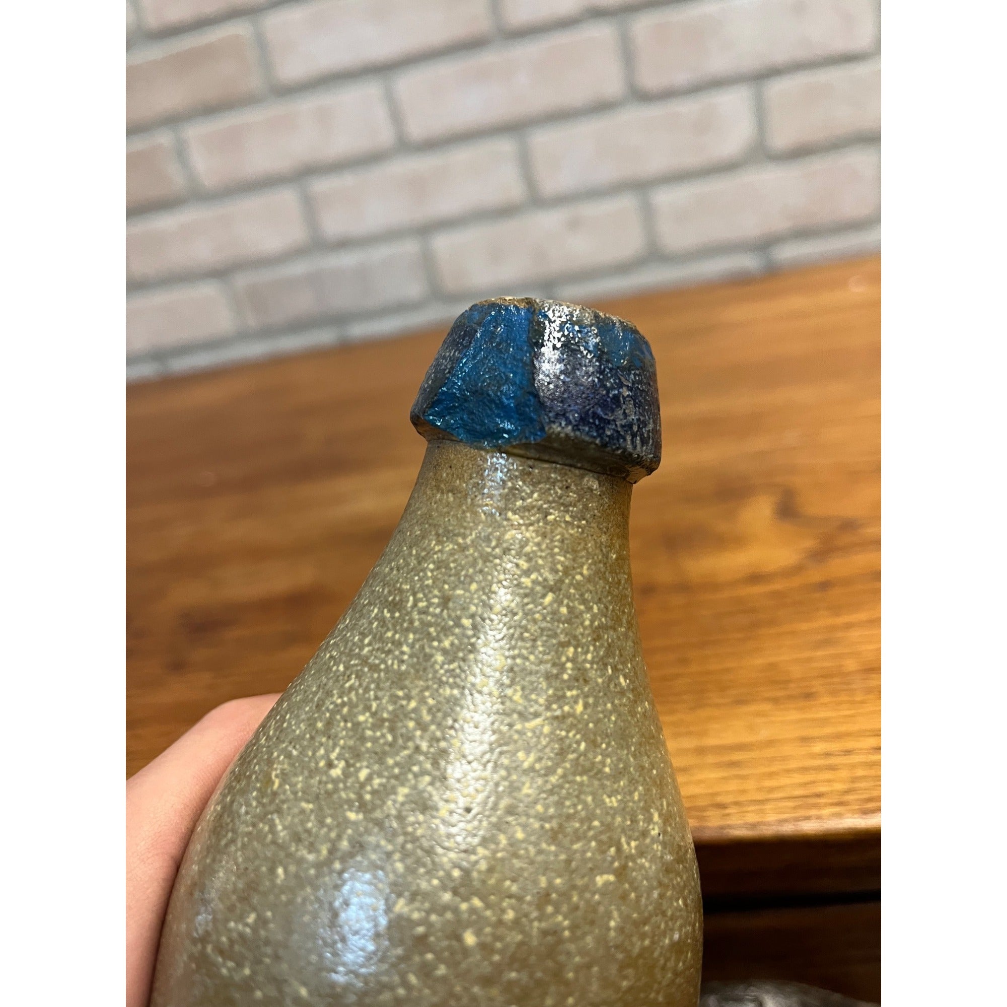 Antique Early  L. Liebscher Milwaukee Wis. Clay Stoneware Beige Beer Bottle