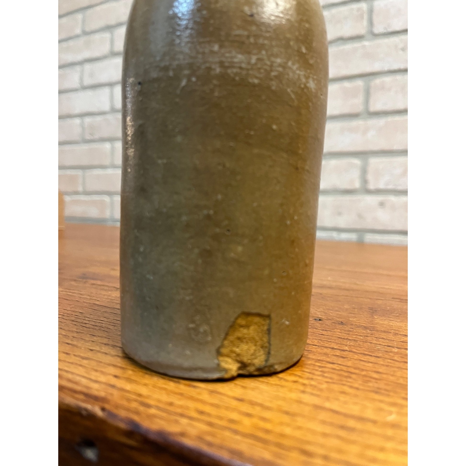 Antique Early  L. Liebscher Milwaukee Wis. Clay Stoneware Beige Beer Bottle