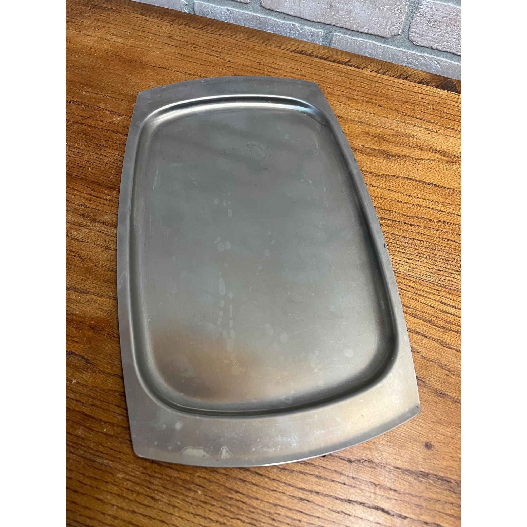 Vintage 1960s MCM Stainless Steel Serving Tray Old Hall Robert Welch 17" x 10"