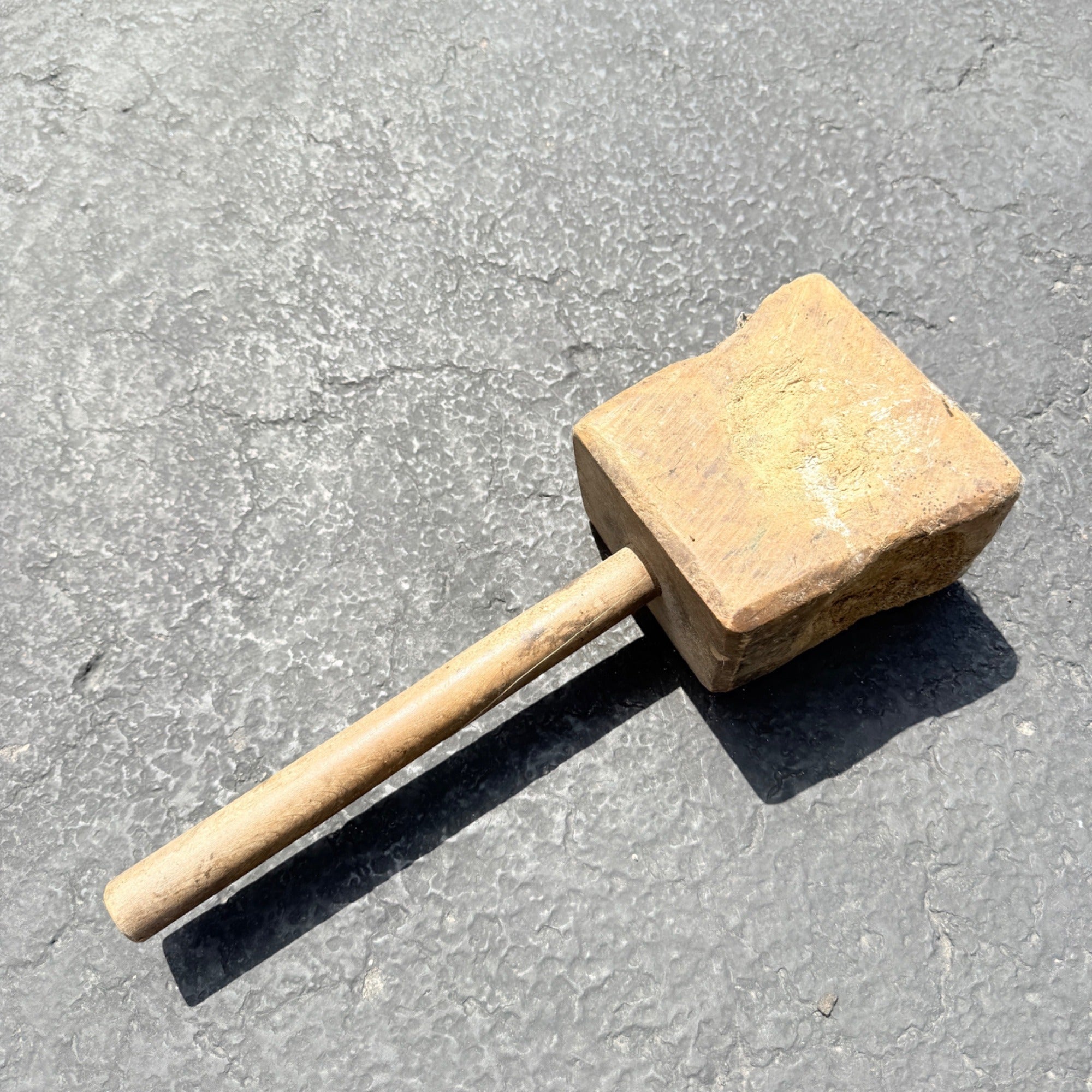 Antique Primitive 19th c. Wooden Mallet Well Worn Distressed Farm Tool