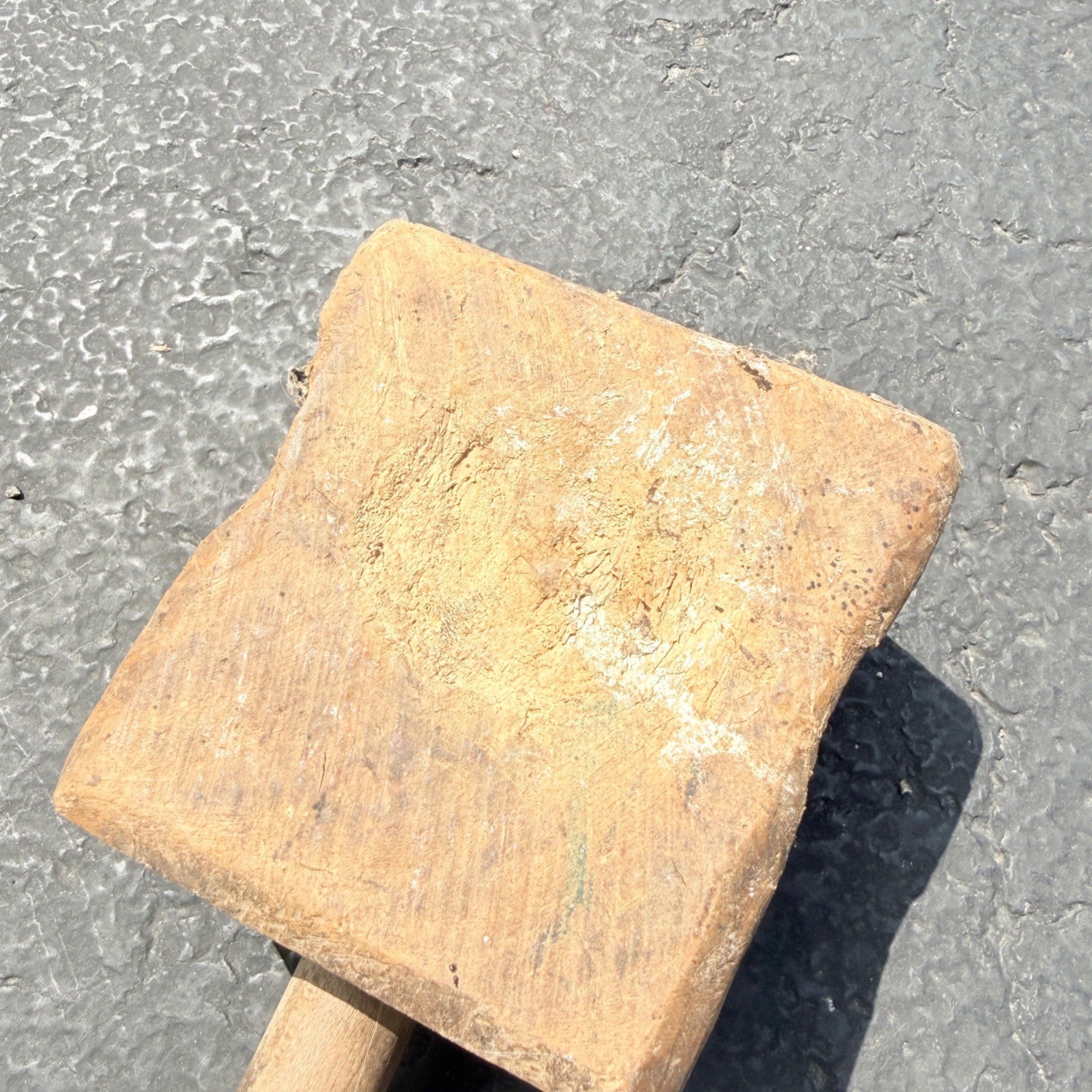 Antique Primitive 19th c. Wooden Mallet Well Worn Distressed Farm Tool