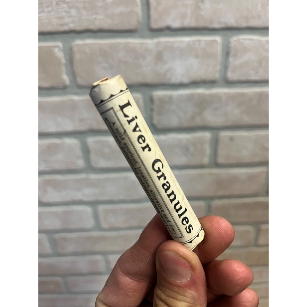 Antique L A Shoales Liver Granules Druggist Pharmacy Paper Tube Marion NY Unopened