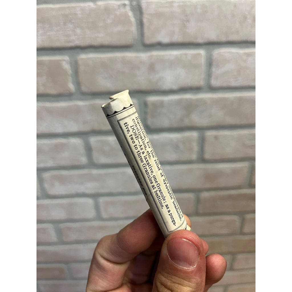 Antique L A Shoales Liver Granules Druggist Pharmacy Paper Tube Marion NY Unopened
