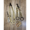 Vintage Huge Lot Draft Horse Harness Leather Line Spreader Rings Leather