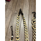 Vintage Huge Lot Draft Horse Harness Leather Line Spreader Rings Leather