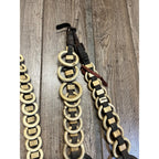 Vintage Huge Lot Draft Horse Harness Leather Line Spreader Rings Leather