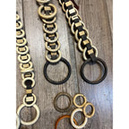 Vintage Huge Lot Draft Horse Harness Leather Line Spreader Rings Leather