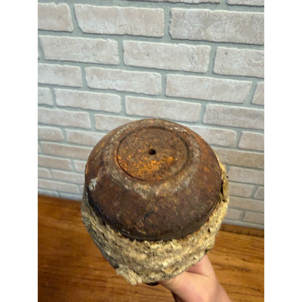 Vintage 4lb 7oz Cast Iron Layered Rawhide Leather Maul Bell Mallet Hammer
