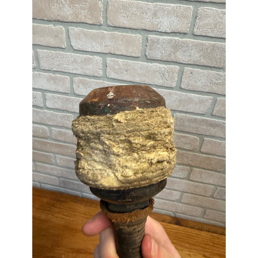 Vintage 4lb 7oz Cast Iron Layered Rawhide Leather Maul Bell Mallet Hammer