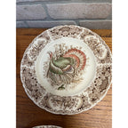 Vintage Windsor Ware Glazed Wild Turkey Dinner Plates Set of Four (4) Johnson Bros. England Thanksgiving