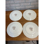 Vintage Windsor Ware Glazed Wild Turkey Dinner Plates Set of Four (4) Johnson Bros. England Thanksgiving