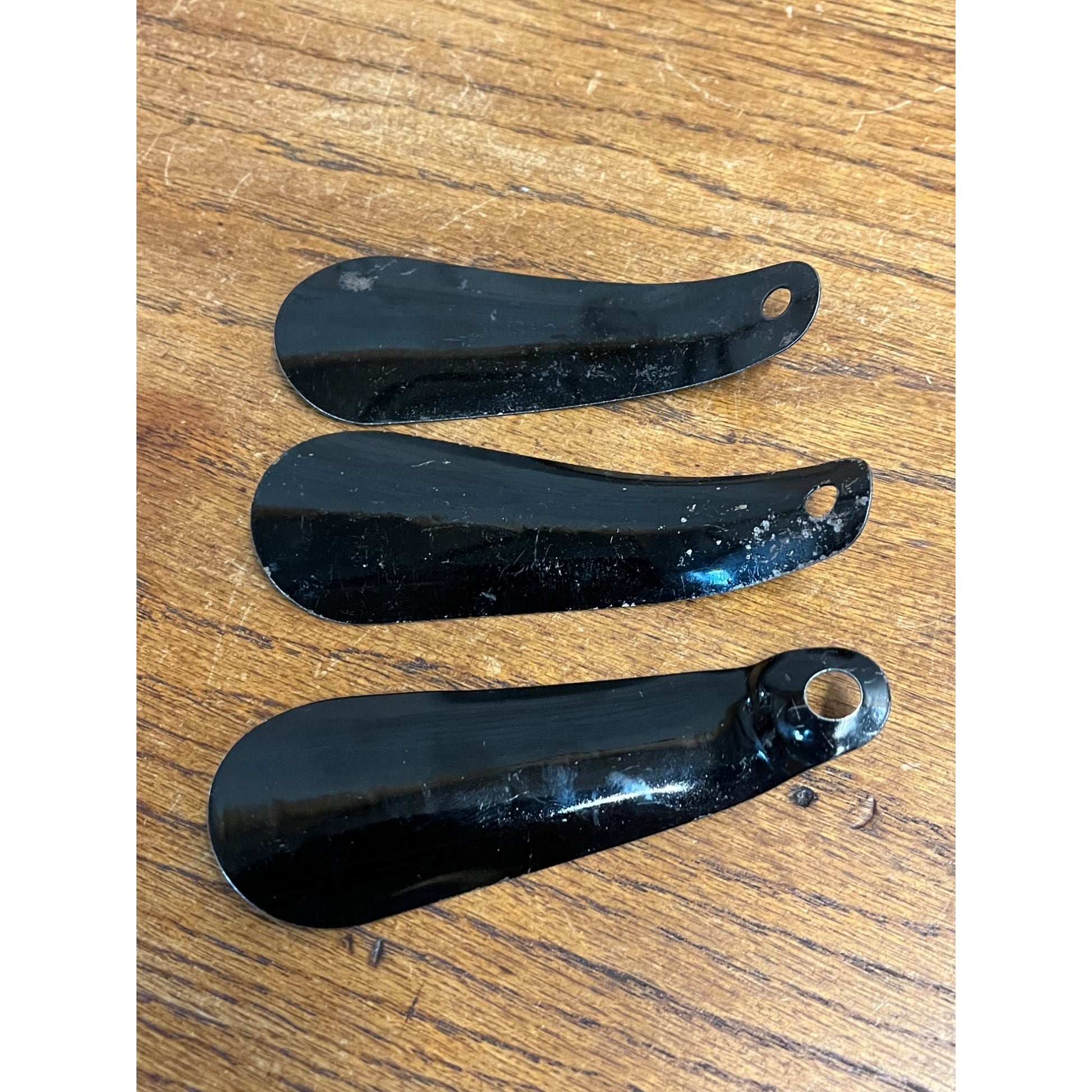 Vintage Lot (3) Tin Advertising Shoe Horns Sears Roebuck Buster Brown Newark