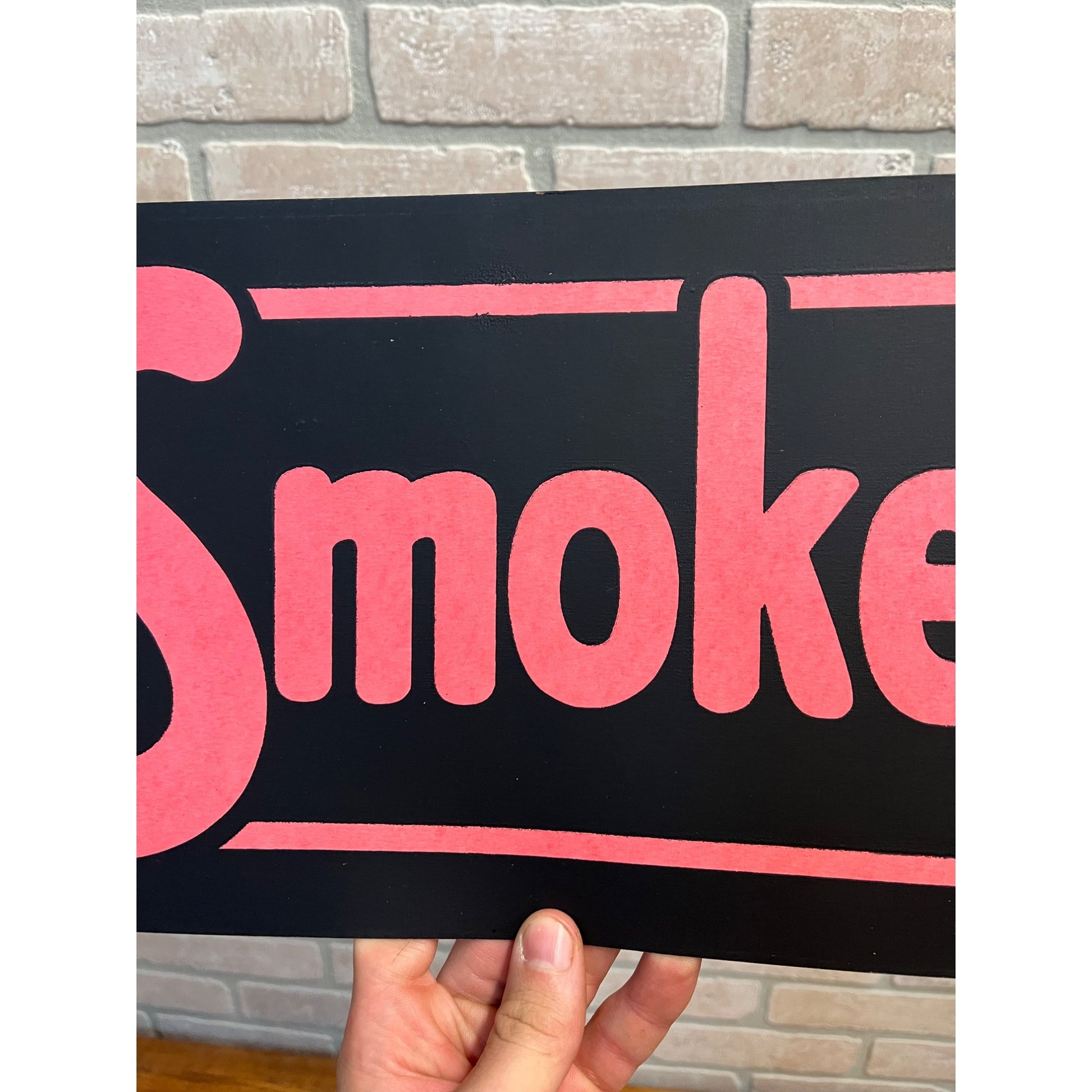 Vintage 1940s "Smokes" Cigarettes Cigar Window Advertising Store Trade Sign