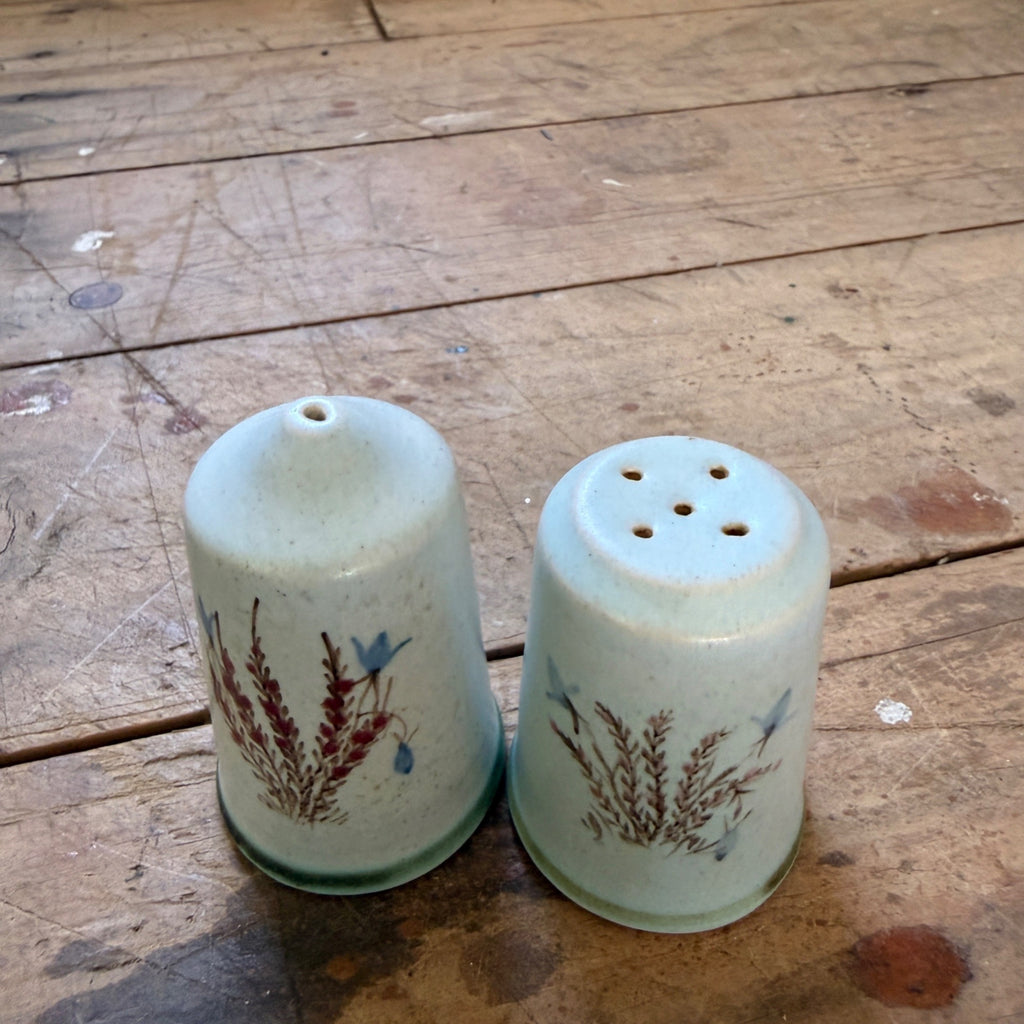 Buchan Thistle Serving  Scotland Stoneware Pottery Salt Pepper Shakers