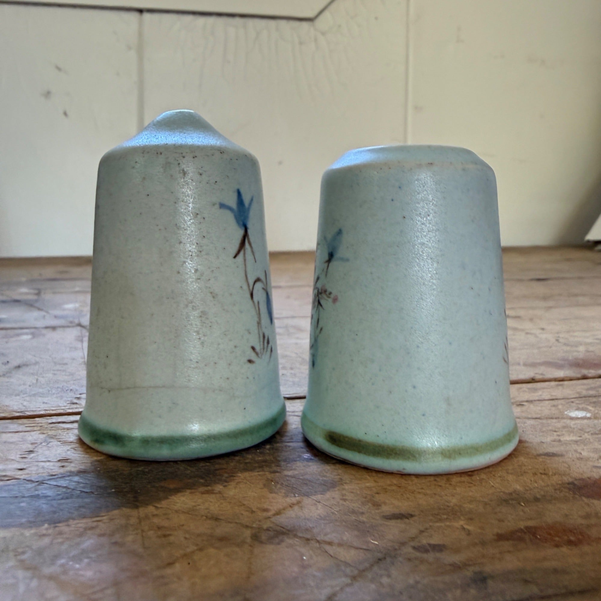 Buchan Thistle Serving  Scotland Stoneware Pottery Salt Pepper Shakers