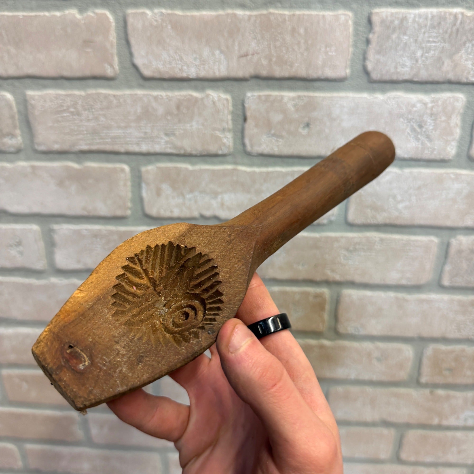 Antique 19th c. Butter Mold Scoop Primitive Farmhouse Tool 1800s