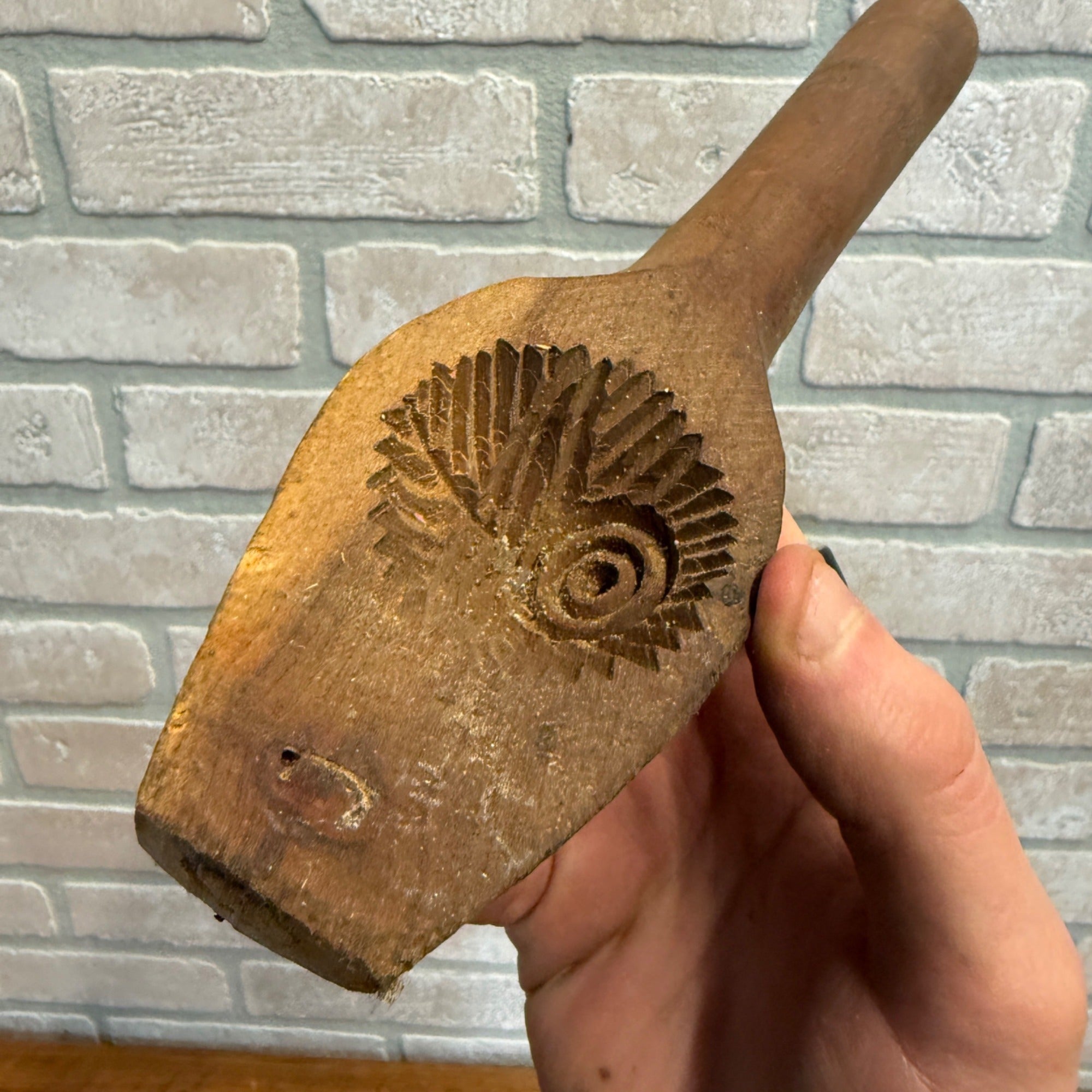 Antique 19th c. Butter Mold Scoop Primitive Farmhouse Tool 1800s