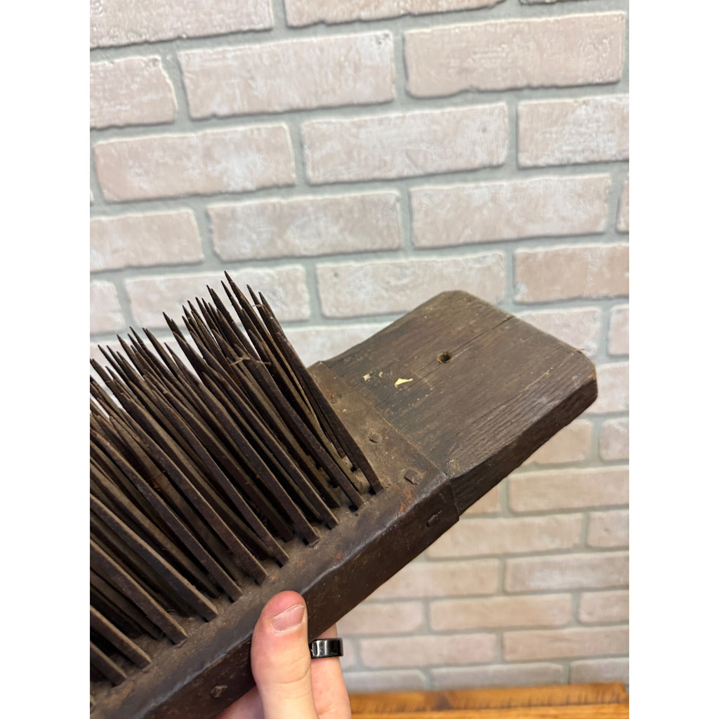 Antique Flax Hetchel Farm Tool Hatchel Hackle Primitive Wool Comb Carder Halloween Prop