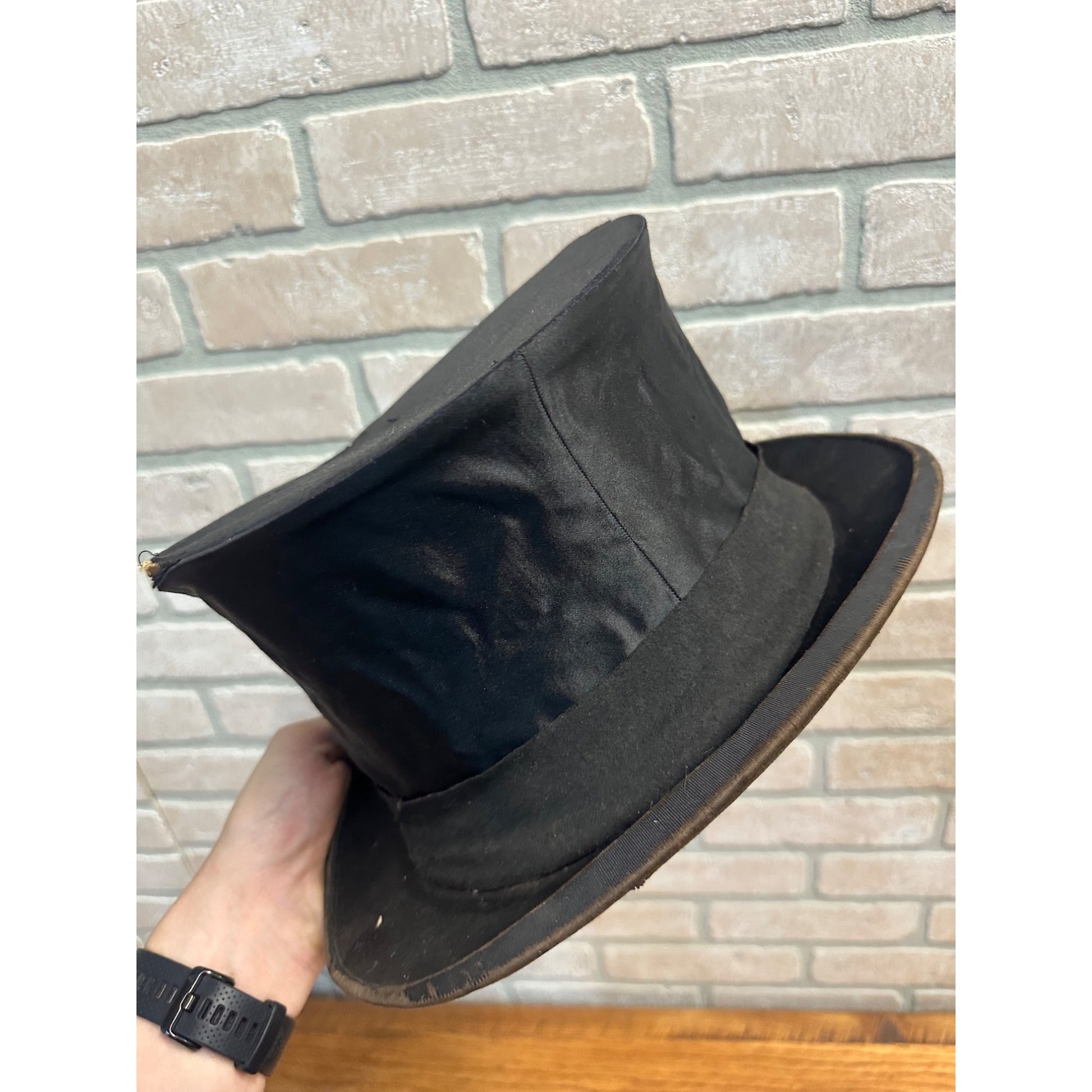 Antique 1920s Browning & King Black Collapsible Accordion Top Hat Men's