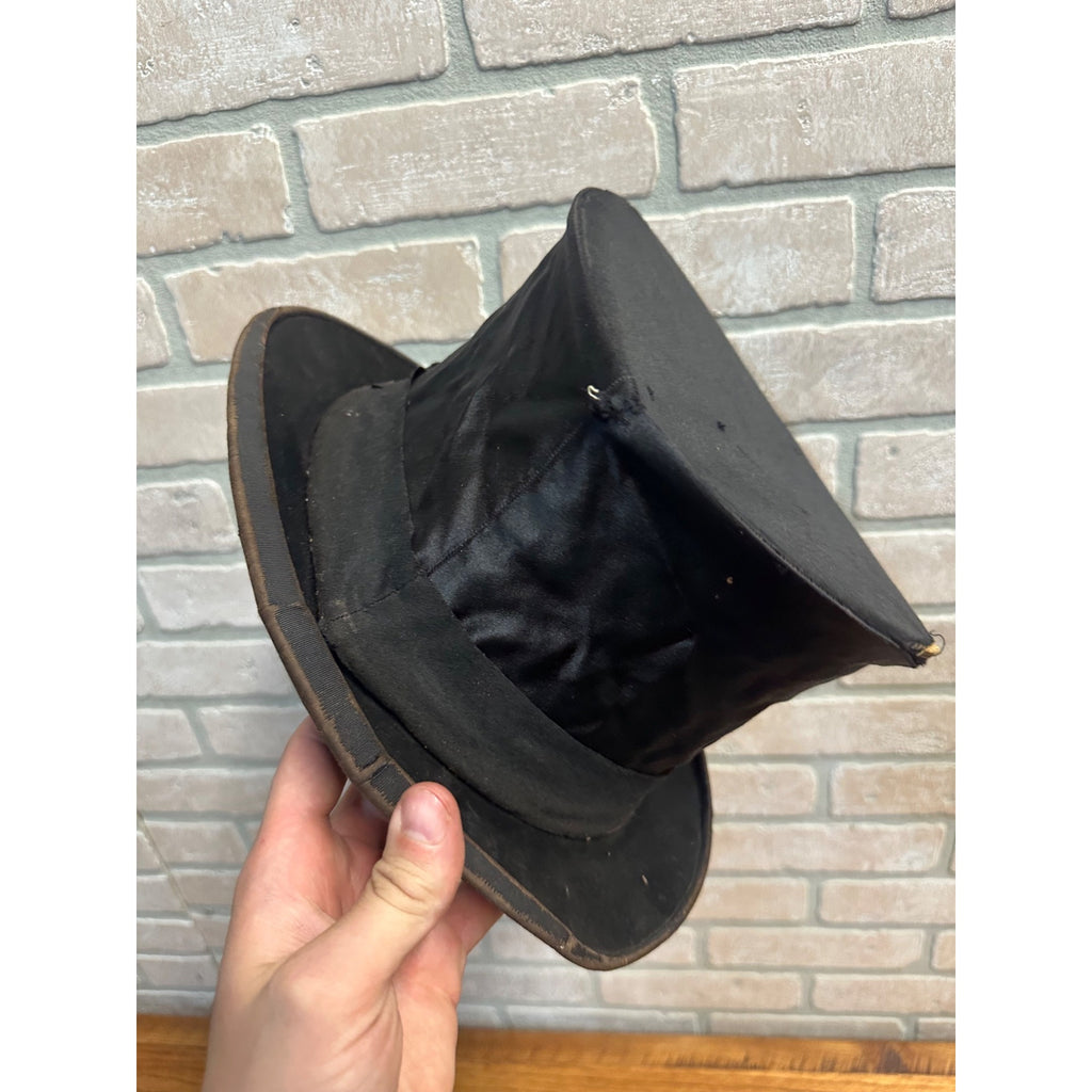 Antique 1920s Browning & King Black Collapsible Accordion Top Hat Men's