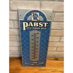 Vintage Pabst Blue Ribbon Beer Good Old-Time Flavor Thermometer Sign