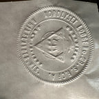 Antique Cast Iron Notary Stamp Seal -Rhinelander Wis Nordlyset Lodge S.F of A