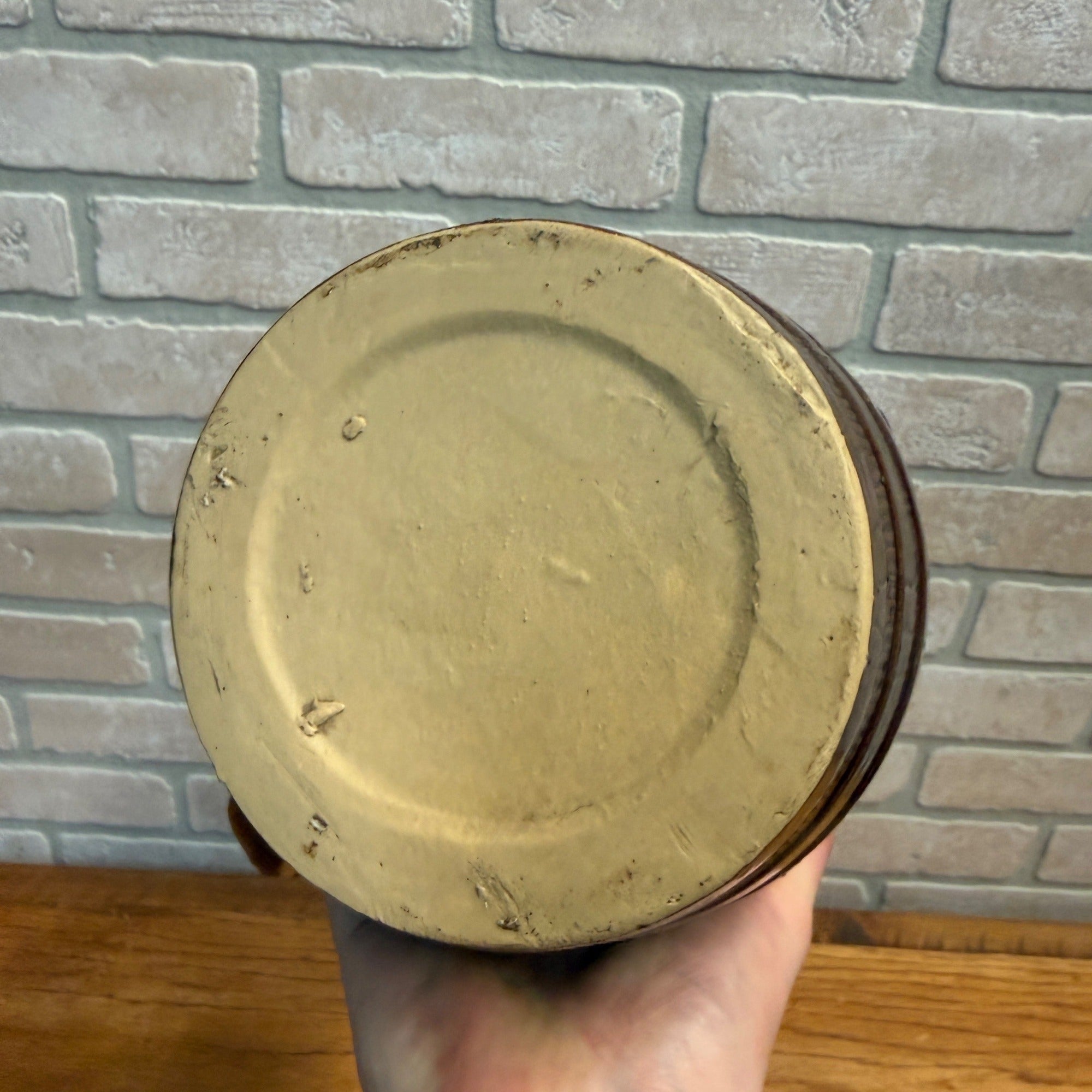 Vintage Stoneware Ceramic Pitcher Barrel Brown Beer Glazed