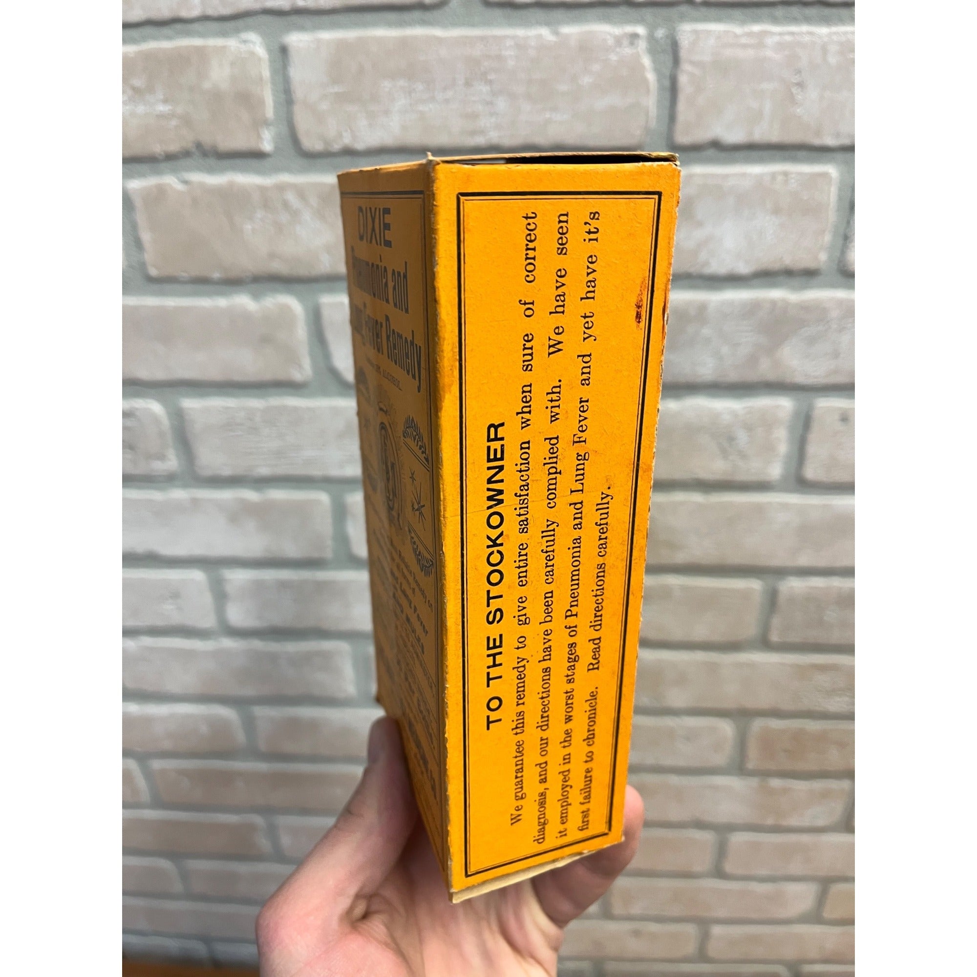 Vintage Dixie Stock Remedy Lung Fever Medicine Box Advertising Marianna AR
