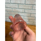 Vintage Pink Depression Glass Salt & Pepper Shakers With Metal Lids Ribbed Pattern
