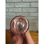 Vintage Pink Depression Glass Salt & Pepper Shakers With Metal Lids Ribbed Pattern
