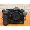 Nikon FE2 35mm SLR Film Camera Body Black w/ Samigon Motor Drive N-2TR Untested