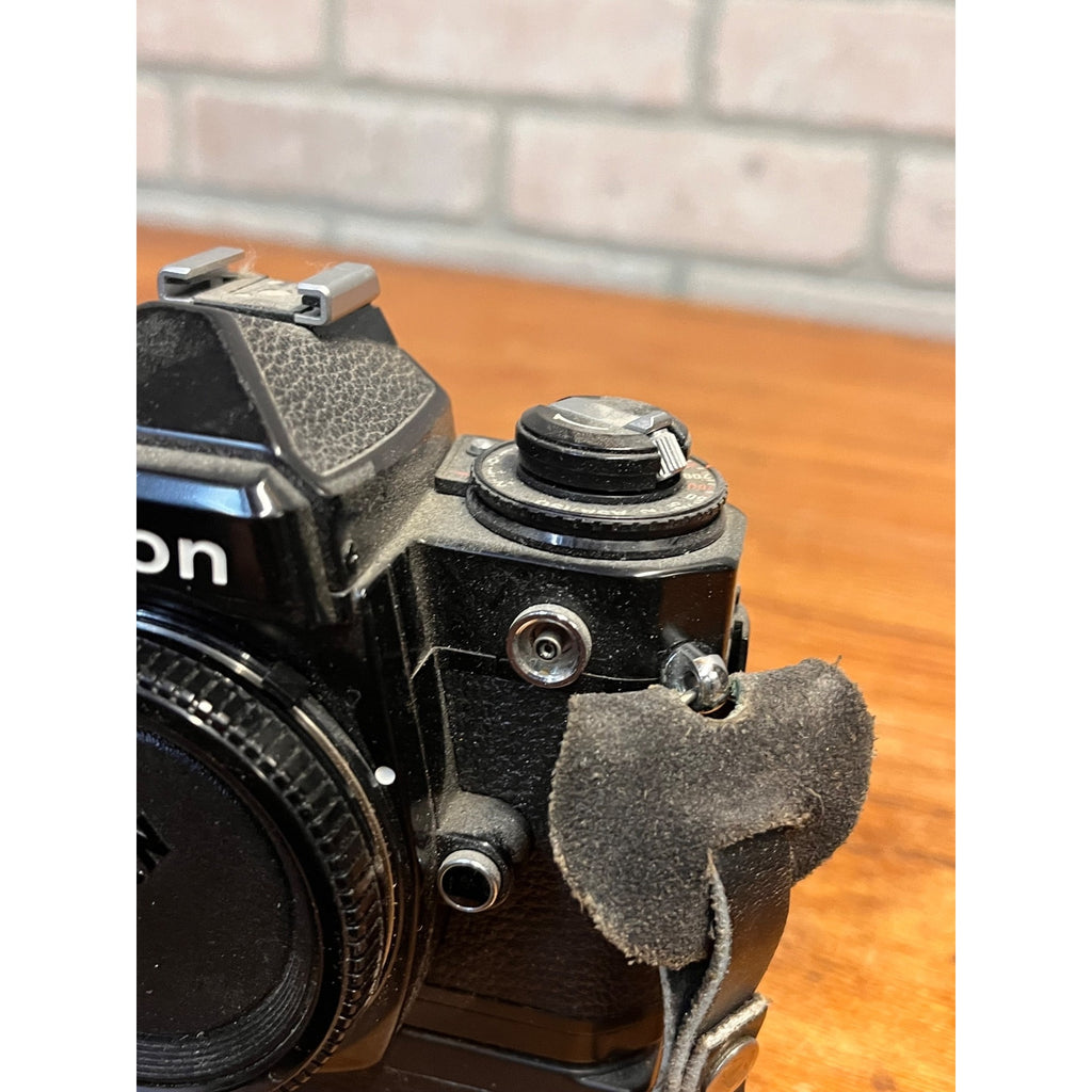 Nikon FE2 35mm SLR Film Camera Body Black w/ Samigon Motor Drive N-2TR Untested