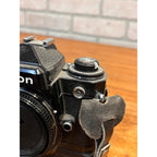 Nikon FE2 35mm SLR Film Camera Body Black w/ Samigon Motor Drive N-2TR Untested