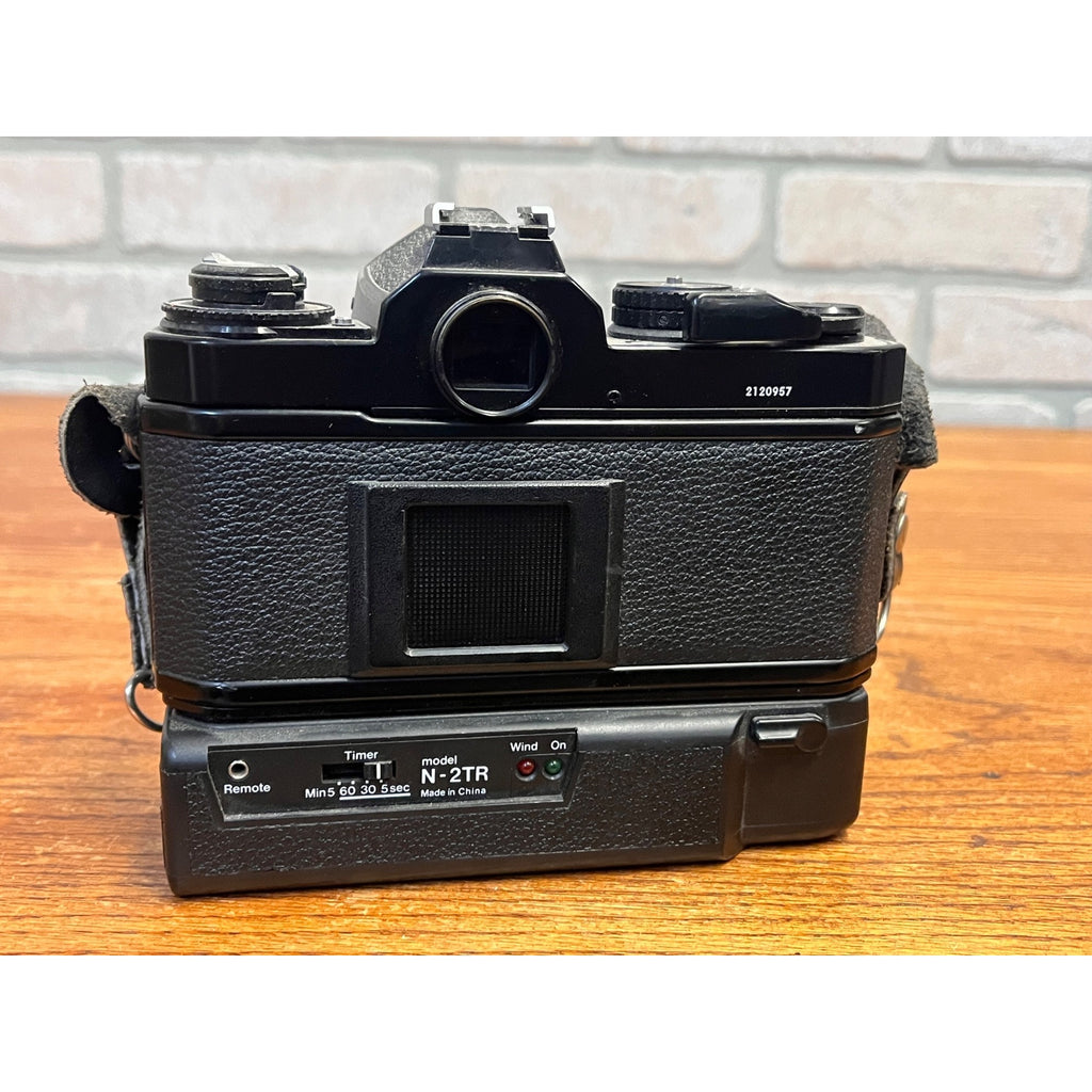 Nikon FE2 35mm SLR Film Camera Body Black w/ Samigon Motor Drive N-2TR Untested