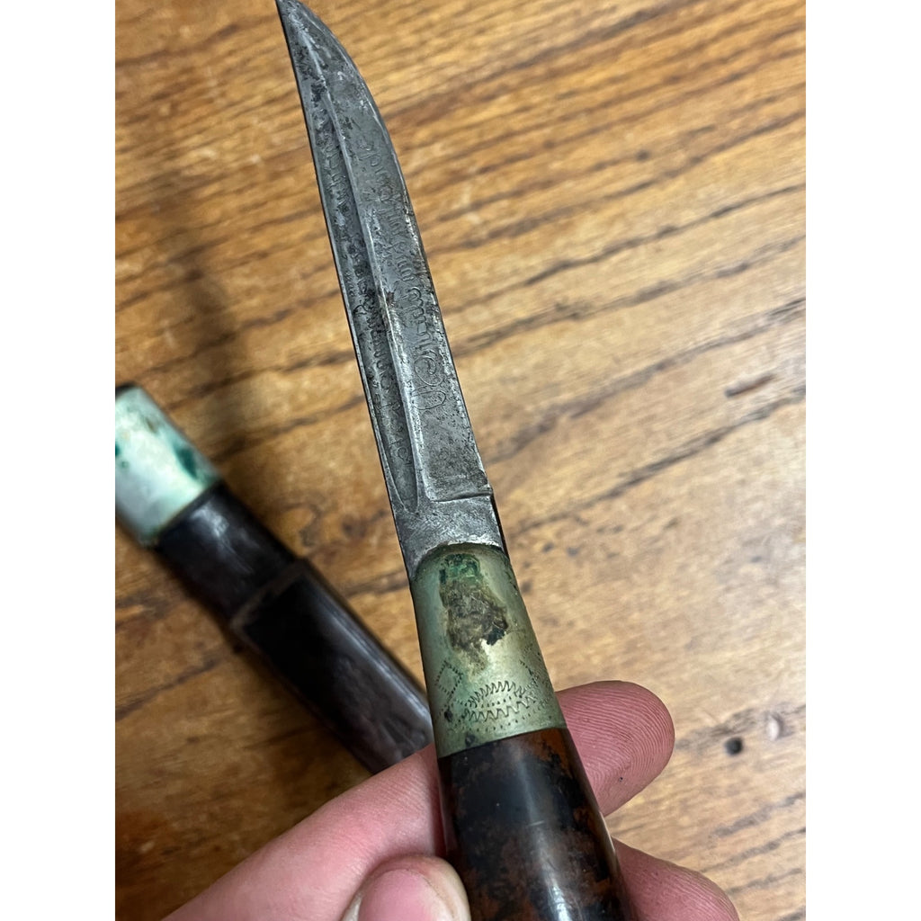 Vintage Iisakki Jarvenpaa Finland Puukko Knife w/ Leather Sheath Hunting 7.5"
